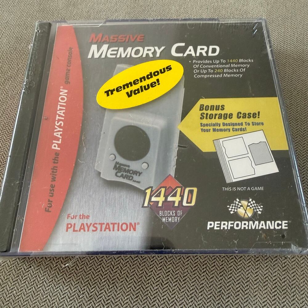 Performance Massive Memory Card 1440 Blocks Sony PlayStation PS1 New Sealed